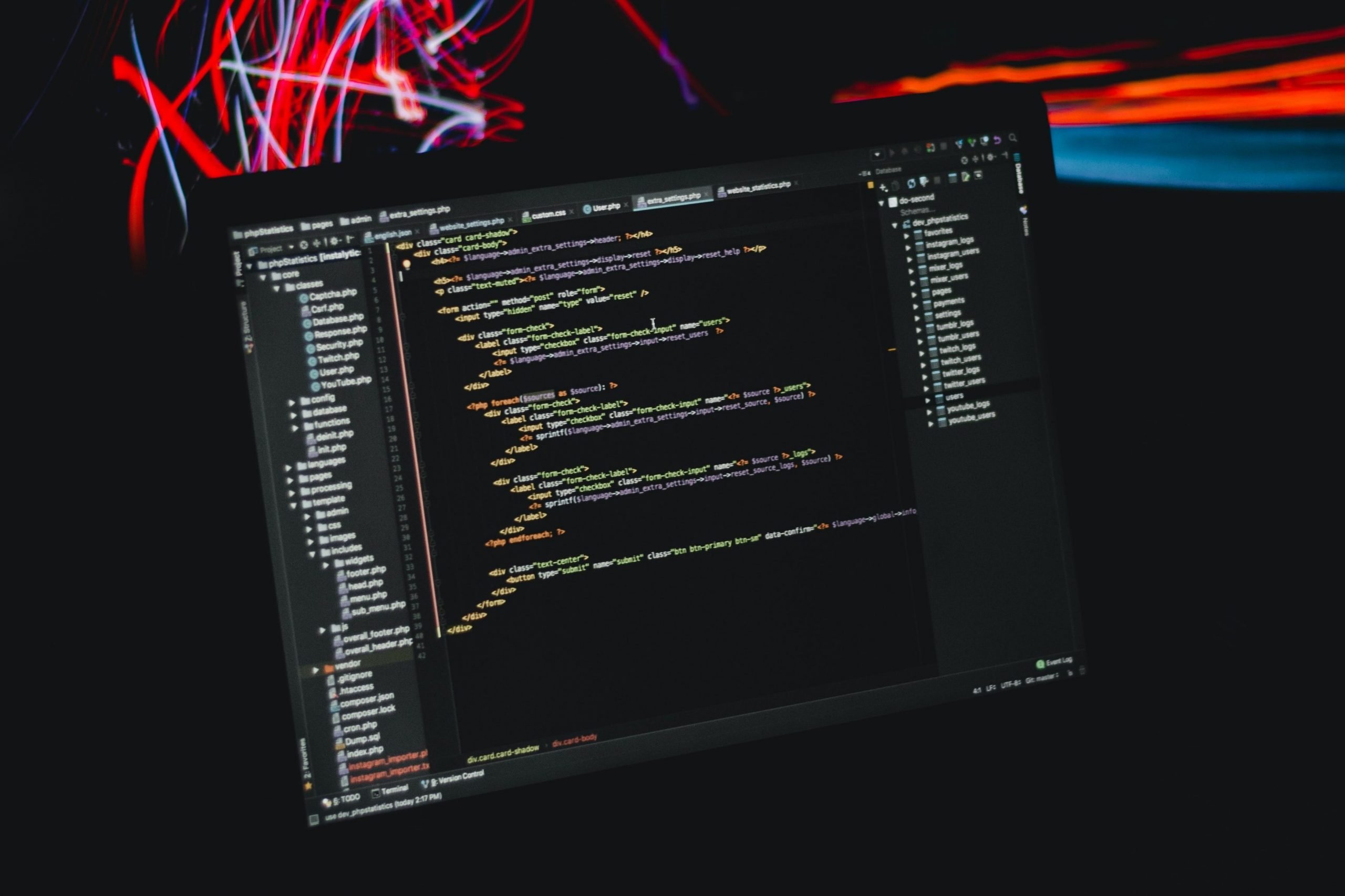 coding on laptop
