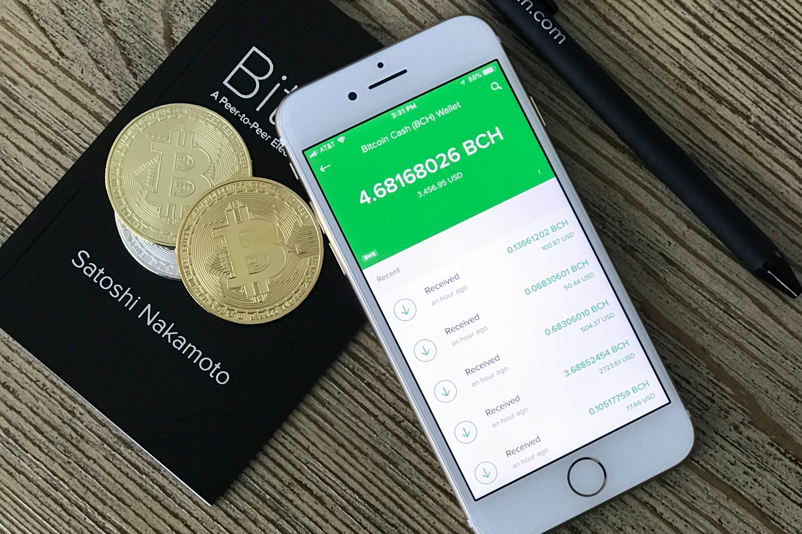 Bitcoin Cash mobile wallet with coins