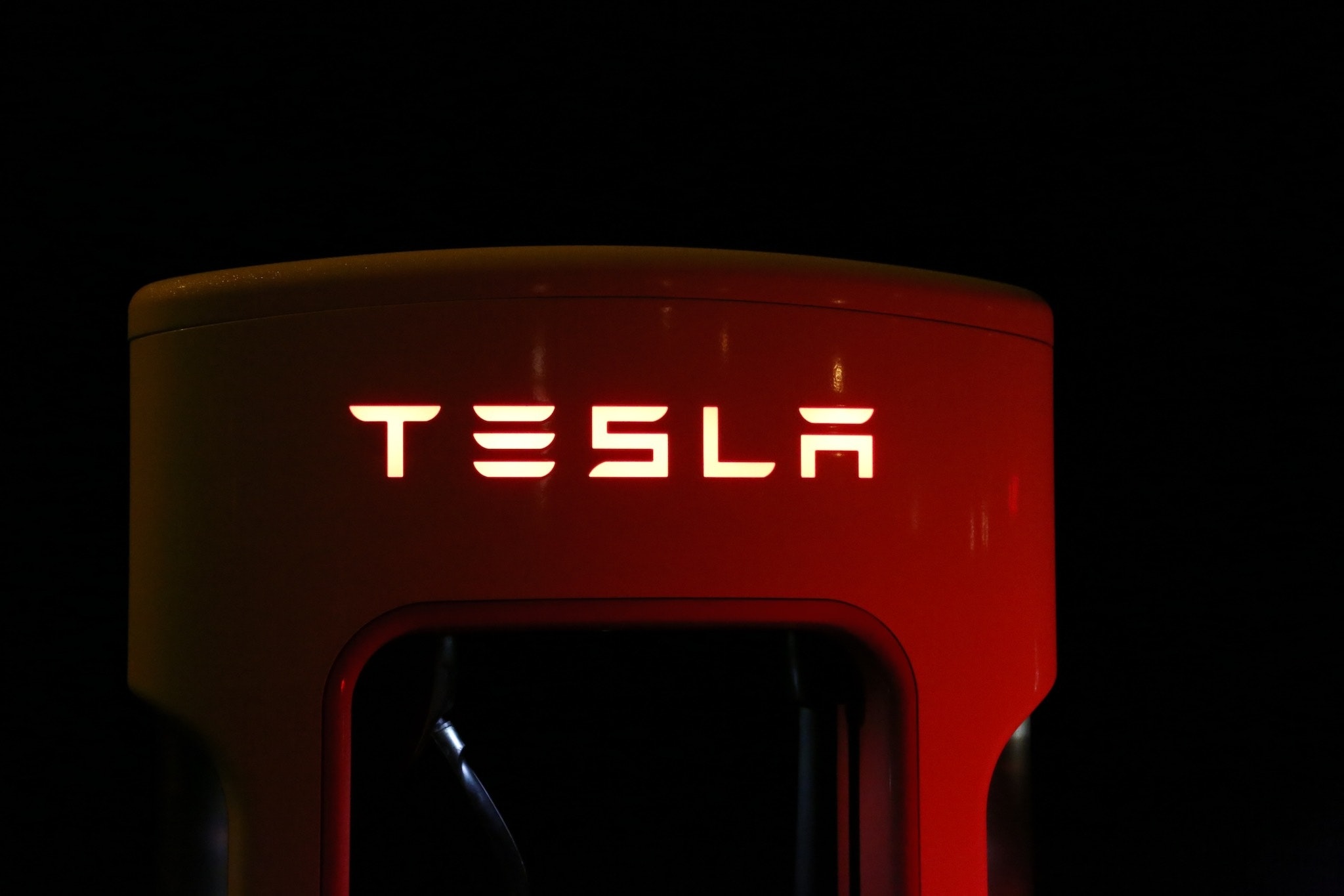 A Tesla charging station